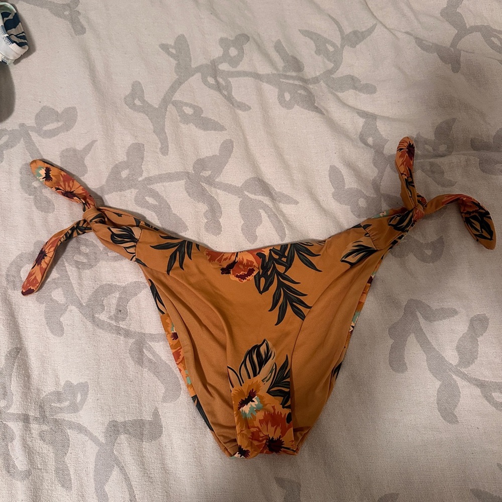 Ripcurl yellow gold Floral Tie-Side Bikini Bottoms